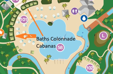 Atlantis Baths Colonnade Cabanas Map