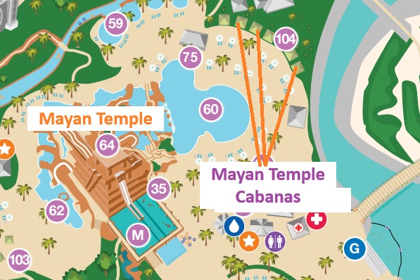 Atlantis Mayan Temple Cabanas Map