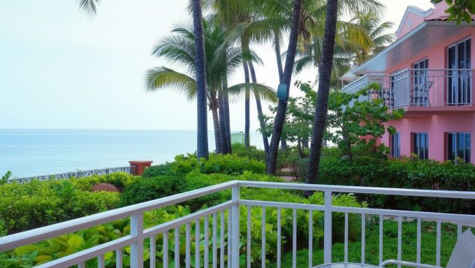 Garden rooms water view balcony